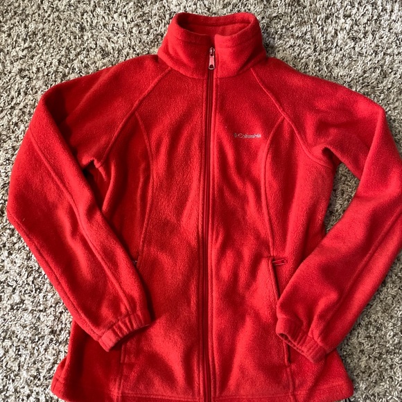 Columbia Jackets & Blazers - Columbia Womens Red Full Zip Outdoor Fleece Jacket
